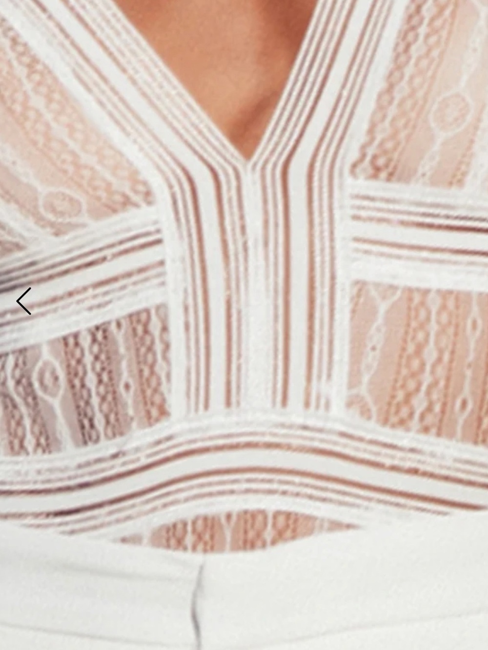 Hello Molly Duckworth White Sheer Lace Bodysuit S $69 - Picture 6 of 8
